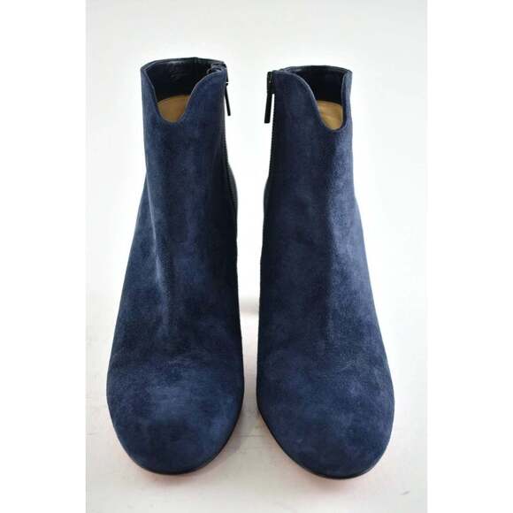 Christian Louboutin Castarika 85 Nocturne Blue Suede Ankle Block Heel Boot 35.5 - Picture 6 of 9